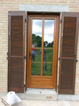 Porte fenêtre PVC chêne doré